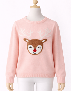 Girls Heart Knit Pullover